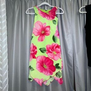 Jaclyn B Floral Print Sleeveless midi maxi handkerchief Dress Easter dress 7 95